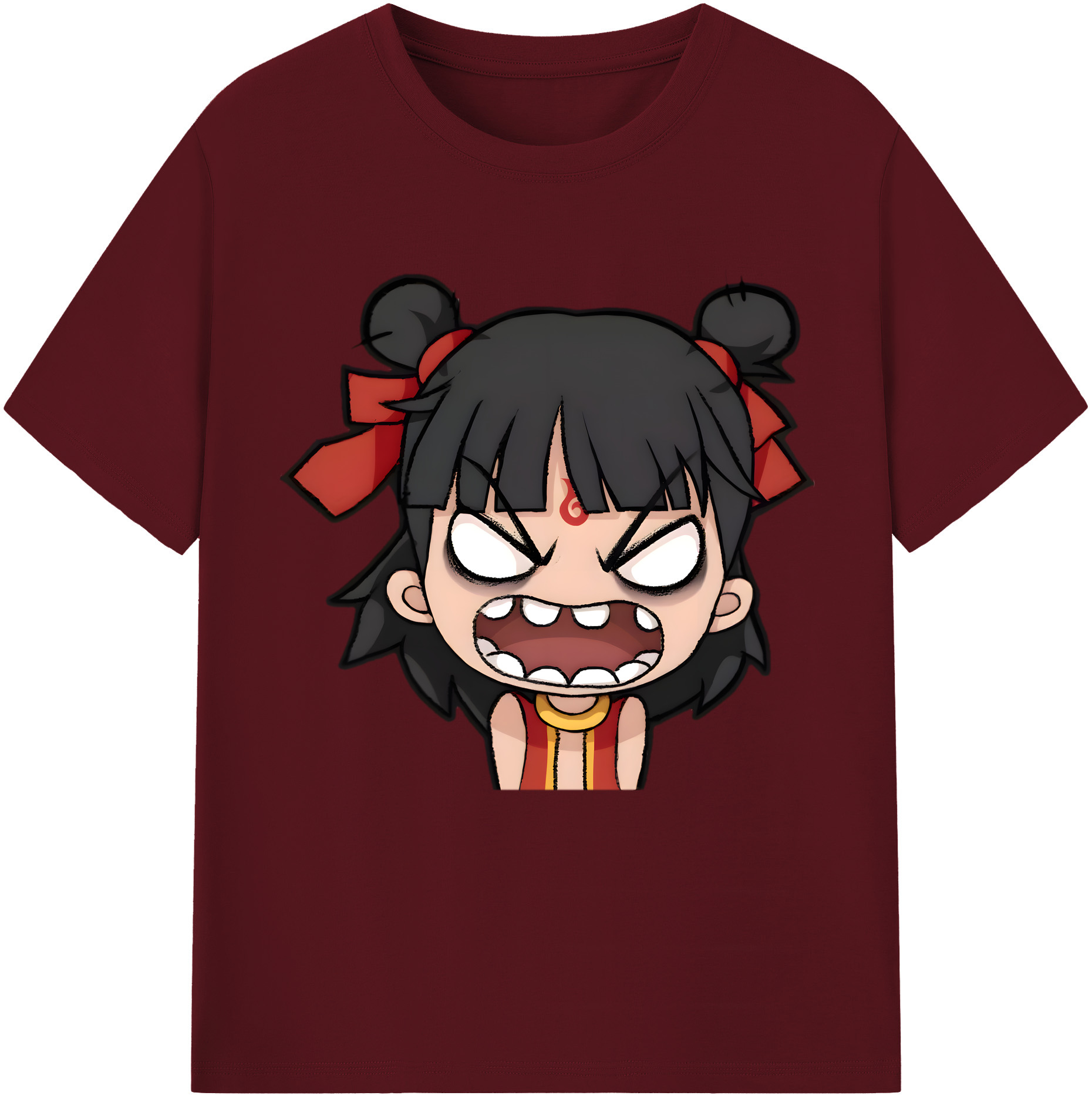 （画像用） Ne Zha 2 ナタ 魔童の大暴れ 綿100％半袖Tシャツ（フロントプリント）